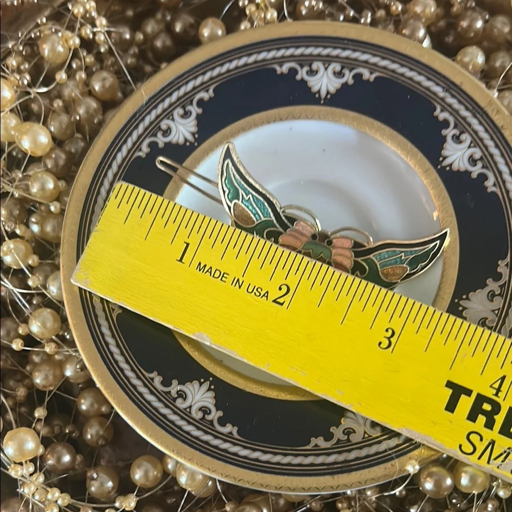 Vintage Cloisonné Moth Barrette